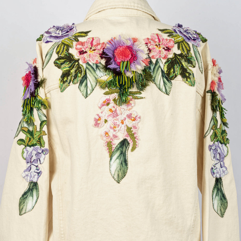 Lulo 3D Flowers White Jacket