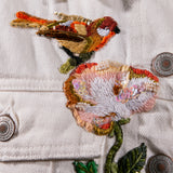 White Garden Birds Jacket