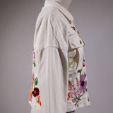 Chaqueta Blanca Jardín Pájaros