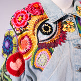 Garden / Eyes Crochet Denim Jacket