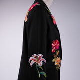 Blazer Negro Flores Jardín