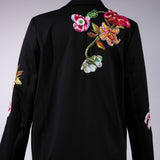 Blazer Negro Flores Jardín