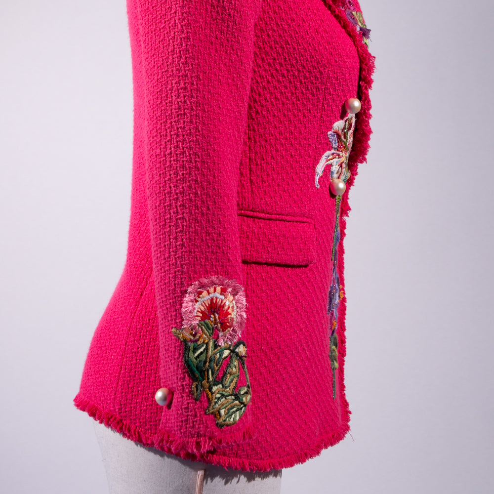 Blazer Fuchsia Flores 3D