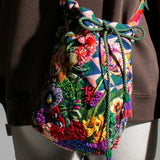 Garden Blue Jacquard Mochila Bag