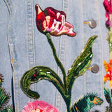 Denim Jacket Tulip Garden