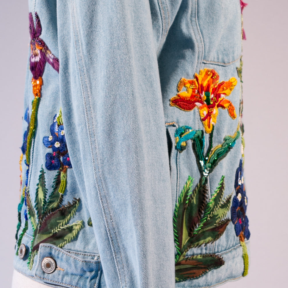 Denim Jacket, Blue Bonnets and Garden