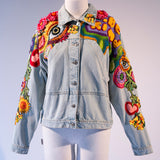 Garden / Eyes Crochet Denim Jacket