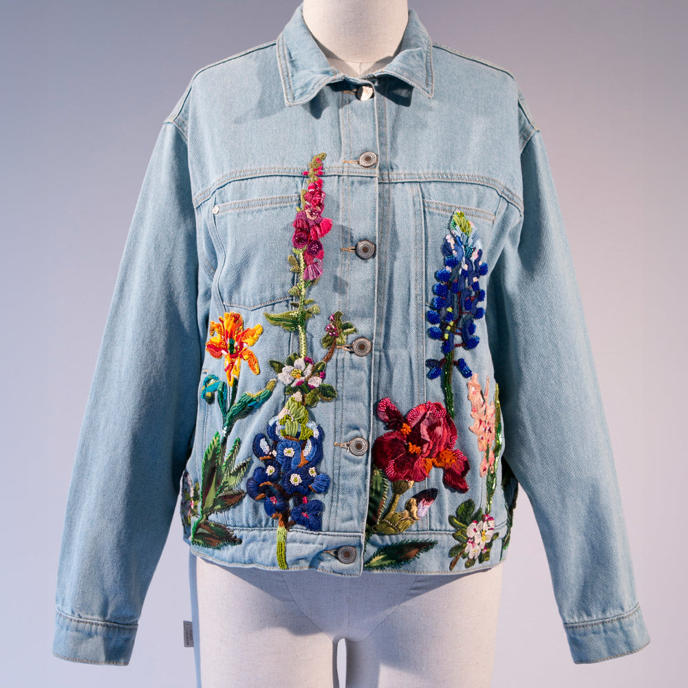 Denim Jacket, Blue Bonnets and Garden