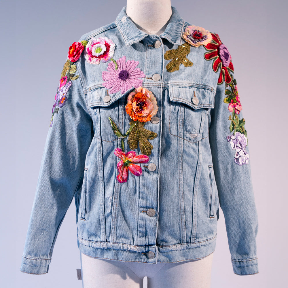 Garden Iris and Crochet Jacket