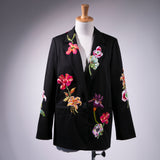 Blazer Negro Flores Jardín