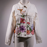 Chaqueta Blanca Jardín Pájaros