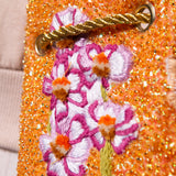 Golden Mochila Bag, Pastel Flowers