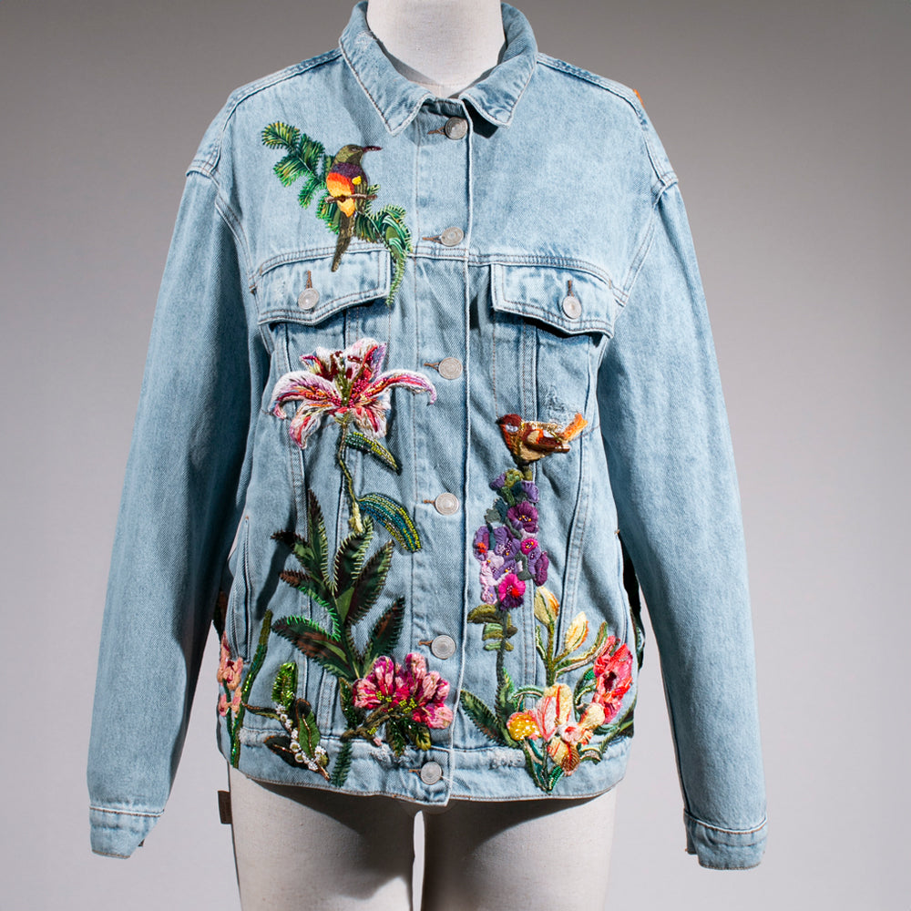 Garden Denim Jacket / Birds