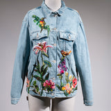 Garden Denim Jacket / Birds